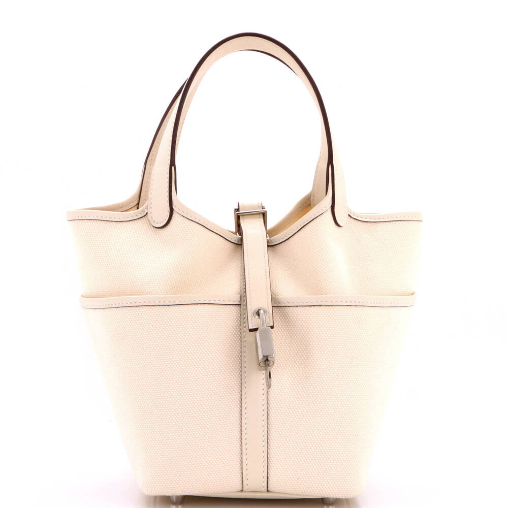 Hermes PM Cargo Picotin Lock Bag Canvas and Swift